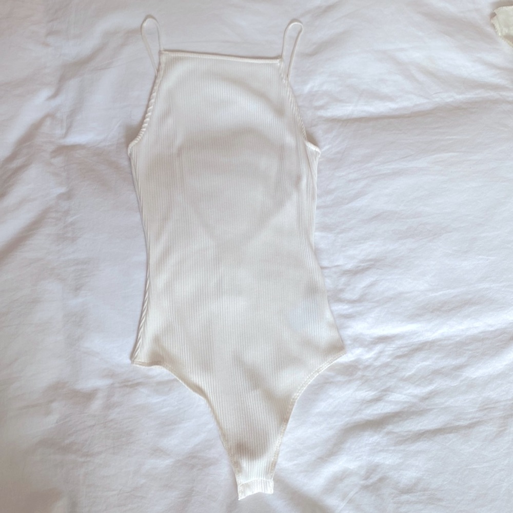 Open back white bodysuit